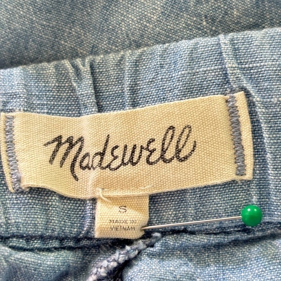 Madewell Women's Elastic Waist Denim Jean Shorts Size Small 100% Cotton Pockets - Picture 5 of 10